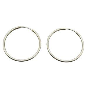 AV 925 Sterling Silver Round Hoop Earrings Classic Minimalist Preppy